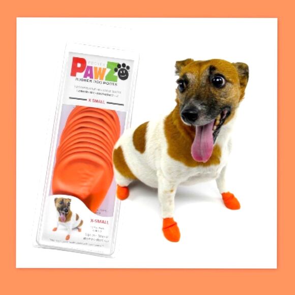 PAWZ Rubber Dog Boots - Package of 12 - Size X-Small - Picture 1 of 6